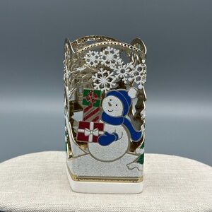 Bath & Body Works Christmas Liquid Soap Holder With Dachshund Dog Snowman Design